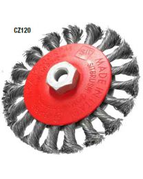 M14 x 120mm Steel Twist Knot Bevel Wire Brush