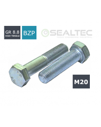 M20 Metric High Tensile Hex Bolts and Setscrews GR8.8 BZP