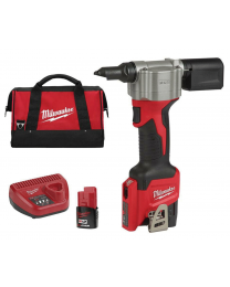 Milwaukee M12BPRT-201X Pop Rivet Gun With 1 x 2Ah Battery, Charger and Box