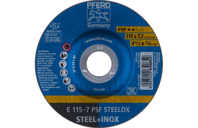PFERD TOOLS 4.5" 115mm x 7mm Grinding Disc