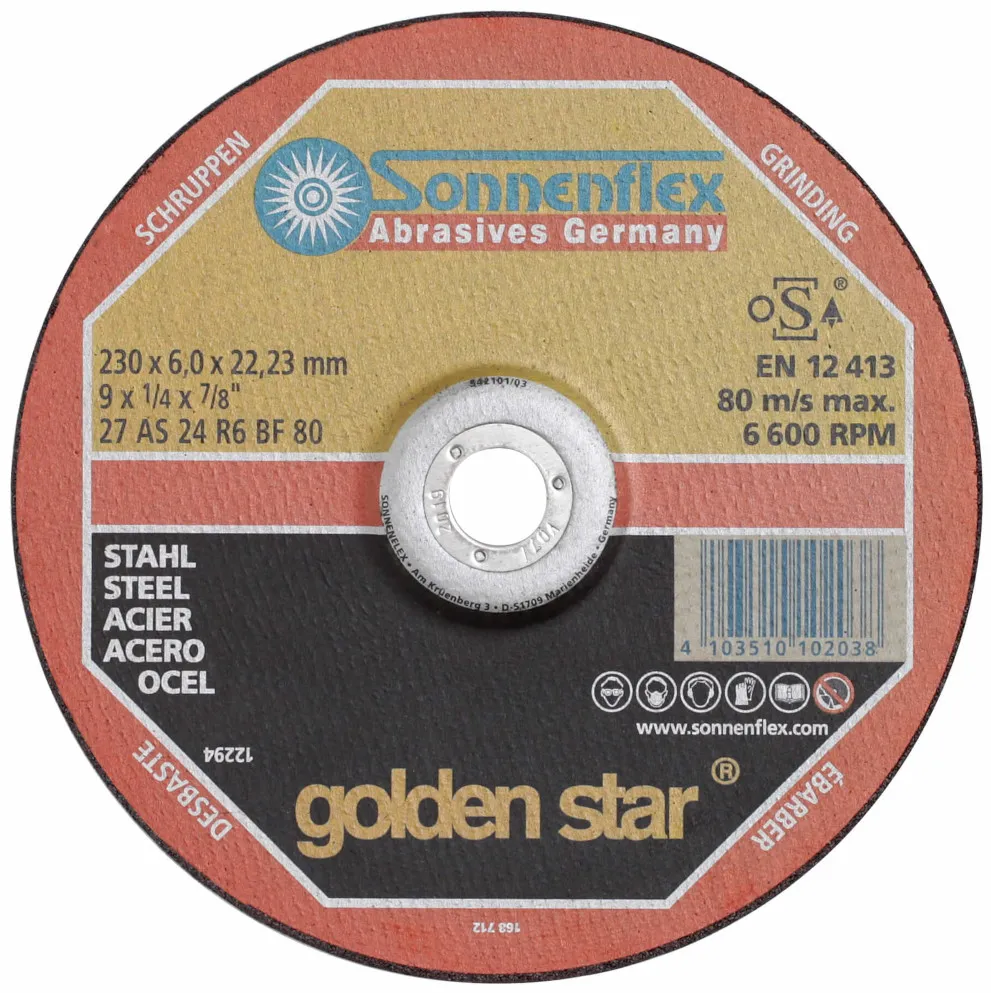 Sonnenflex Golden Star® 9" 230mm x 3mm Steel Cutting Disc