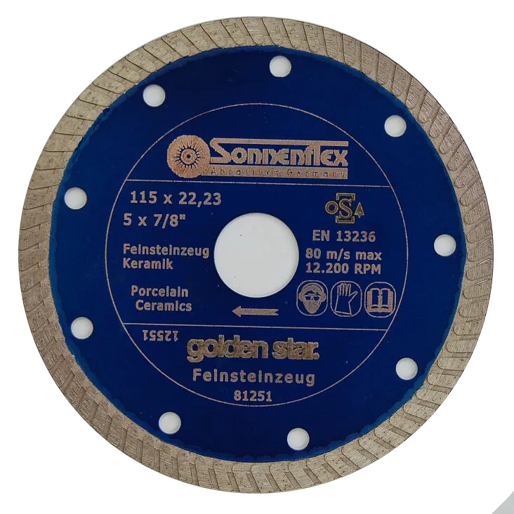 Sonnenflex Golden Star® 4.5" 115mm Porcelain Diamond Cutting Disc