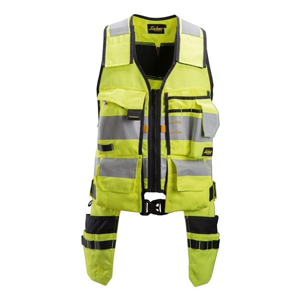 hi vis yellow tool vest