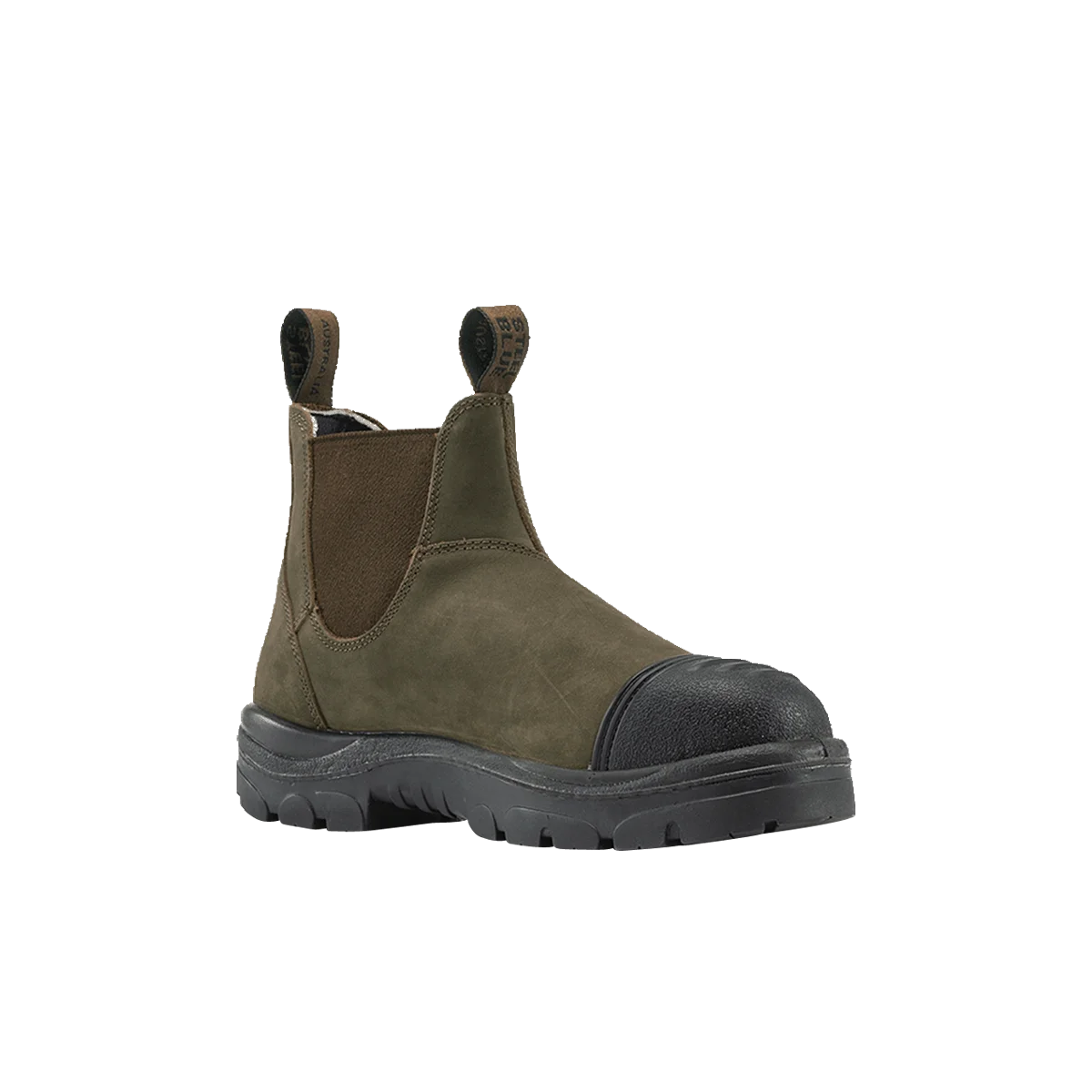 Steel Blue Hobart Scuff Rustic Brown Slip-On Safety Boots